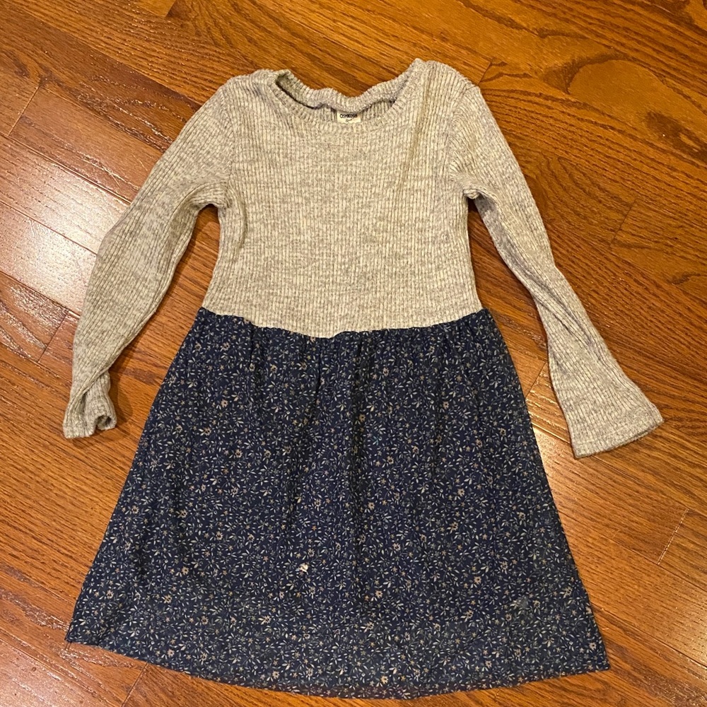 OshKosh B'gosh Gray and Navy Kids Dress